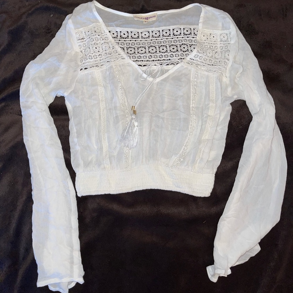 Long Sleeve White Dressy Top